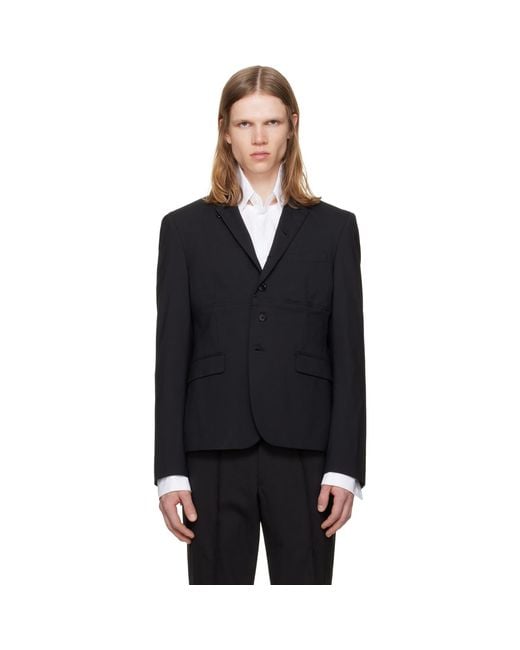 HODAKOVA Black Double Button Blazer for men