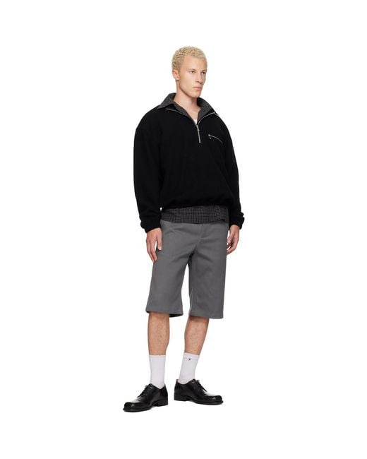 Rier Black Polar Fleece Sweater for men