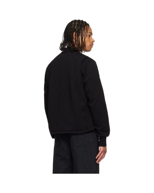 Les Tien Black Moto Coaches Jacket for men