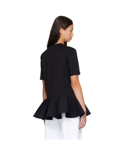 Alaïa Black Cotton Jersey Crinoline T-Shirt