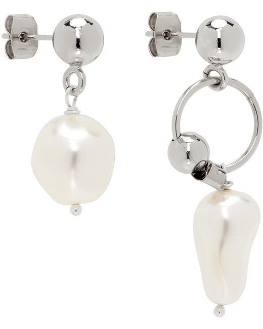 Justine Clenquet White Richie Earrings for men