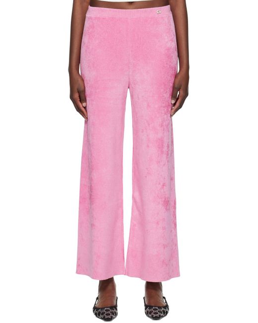 Pantalon rose à logo à ornements en verre taillé Gucci en coloris Pink