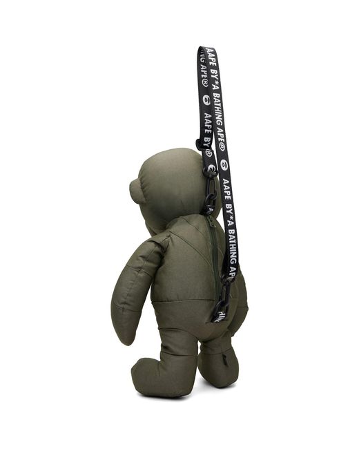 Aape By A Bathing Ape Green Khaki 'Aaper' Moonface Logo Bag for men