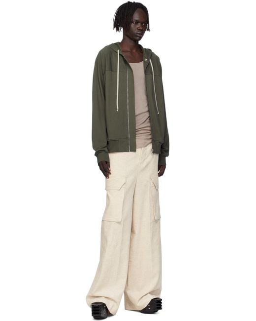 Rick Owens Black Khaki Concordians Windbreaker Hoodie for men