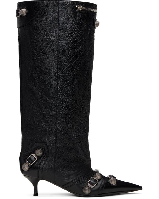 Balenciaga Black Cagole Wide 50Mm Boots