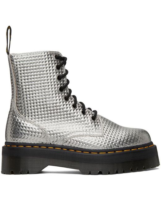 Dr. Martens Leather Jadon Stud Emboss Platform Boots in Silver (Metallic)  for Men | Lyst Canada
