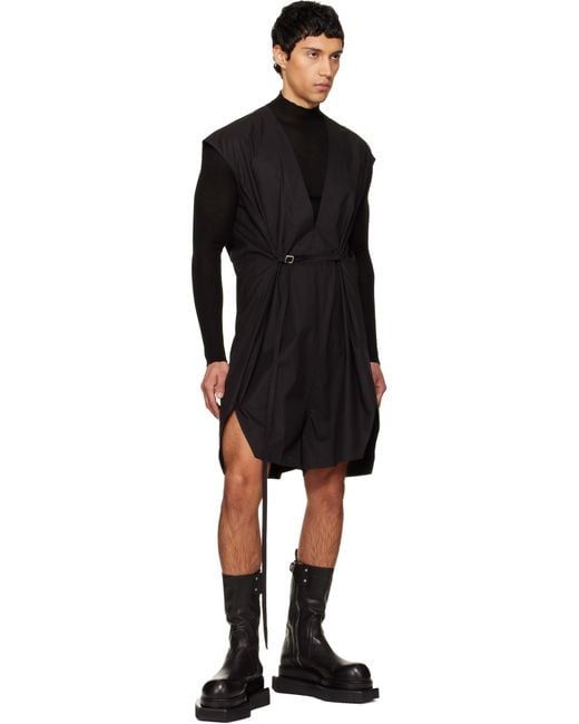Rick Owens Black Temple Sl Short Jumpsuit for men