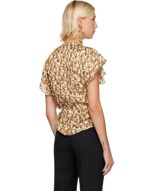 Isabel Marant Black Tan & Off- Lonea Blouse