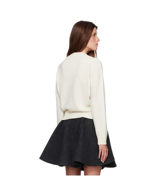 Ganni Gray Off- Graphic Wool Horse Sweater