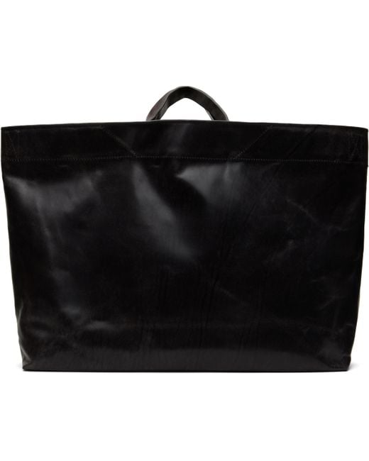 メンズ Our Legacy ブラック Oblong レザー トートバッグ Black