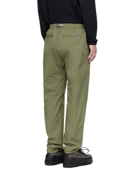 And Wander Green Khaki Gramicci Edition Climbing G Trousers for men