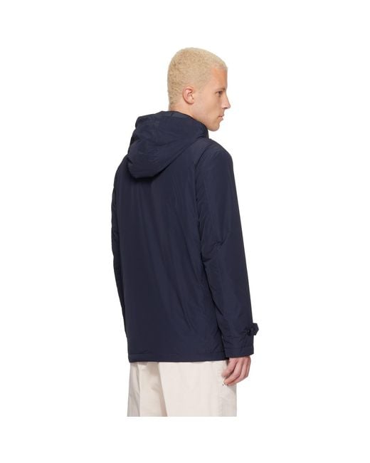 Moncler Blue Evrine Hooded Down Parka Jacket for men