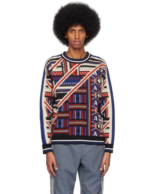 Ahluwalia Red Quadri Sweater for men