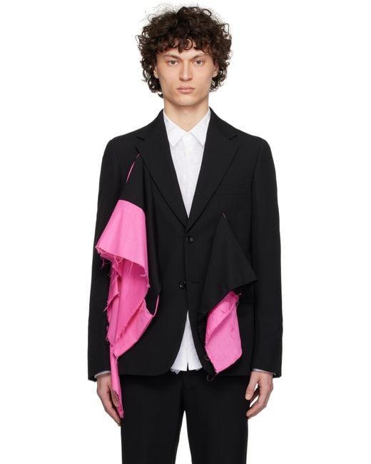メンズ Comme des Garçons ブラック＆ピンク ギャバジン