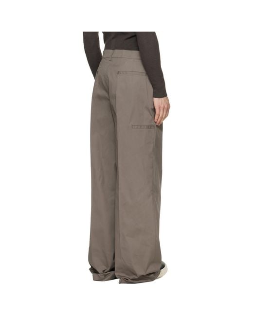 Rick Owens Brown Tower Work Trousers for men