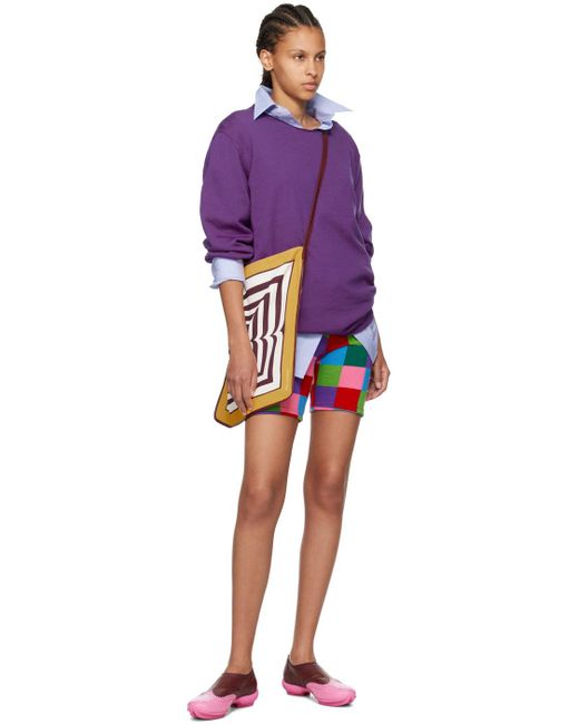 Comme des Garçons Purple Dropped Shoulder Sweater