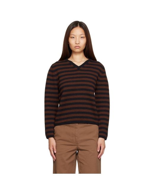 NOTHING WRITTEN Brown Molly V-Neck Pullover Sweater