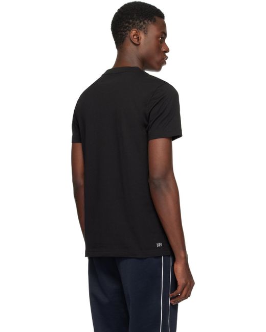 T-shirt noir à logo modifié imprimé Lacoste pour homme en coloris Black