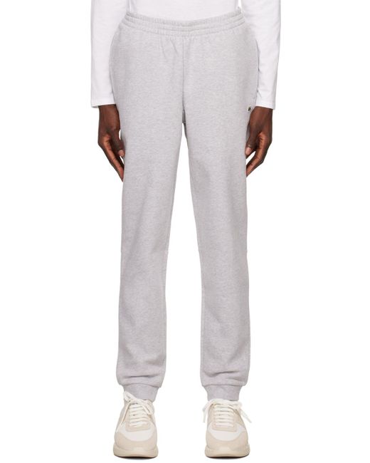 Lacoste White Gray Tapered Lounge Pants for men