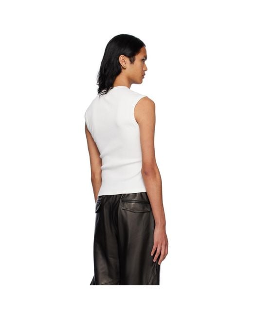 Dion Lee Black White Split Hem Tank Top for men