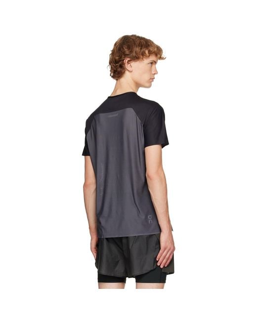 On Shoes Black Performance Running T-Shirt for men