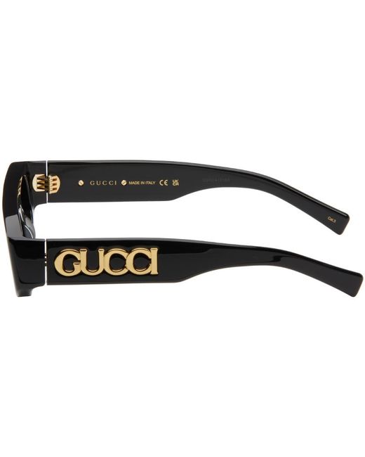 Gucci Black Geometric Shaped Sunglasses