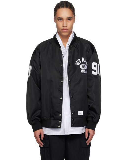 (w)taps Black Nylon Team Jacket for men