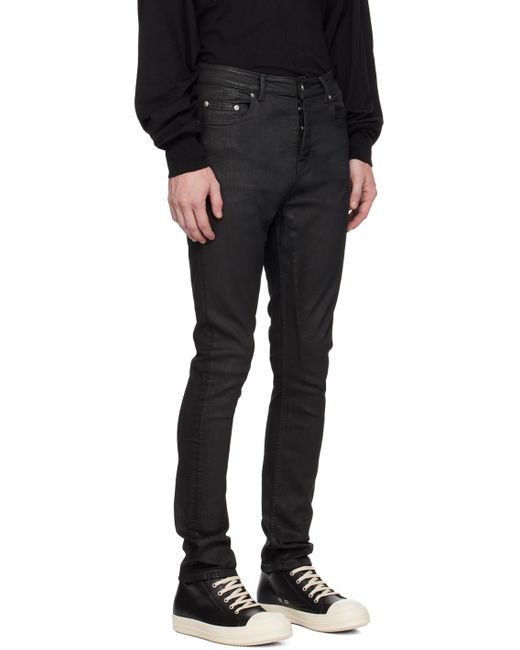 Rick Owens Black Porterville Detroit Cut Jeans for men