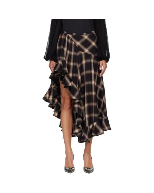 Collina Strada Black Florist Midi Skirt