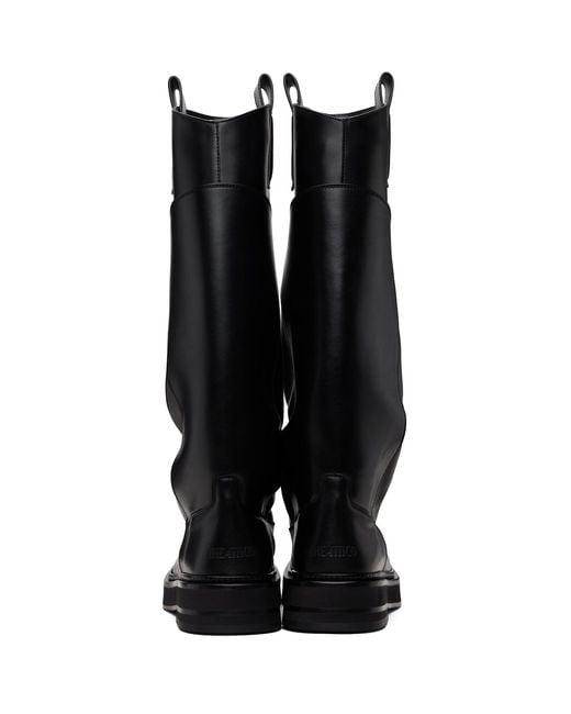 The Attico Black New Robin Passeggiata Combat Boots