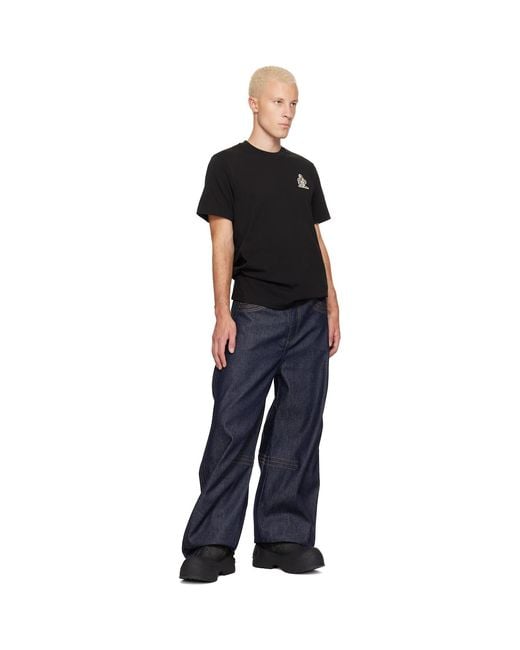 Moncler Black Logo Cotton T-Shirt for men