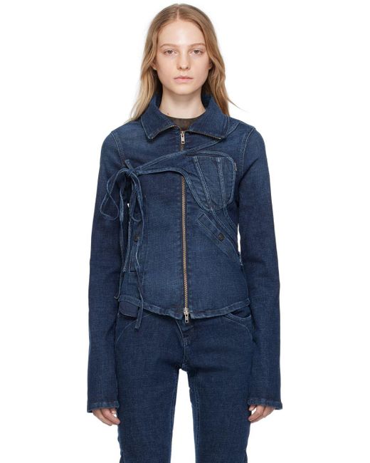 LAQUAN SMITH Fitted Denim Jacket S - Blue | Editorialist