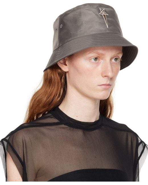 Rick Owens Gray Champion Edition Gilligan Bucket Hat in Brown | Lyst
