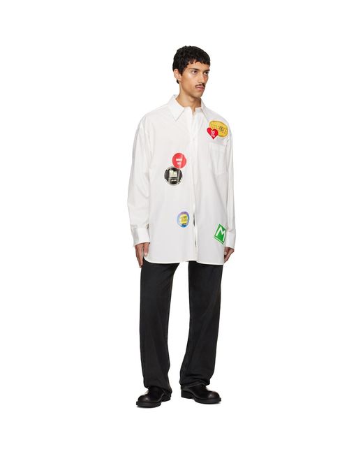 MM6 by Maison Margiela White Off- Long-Sleeved Shirt for men