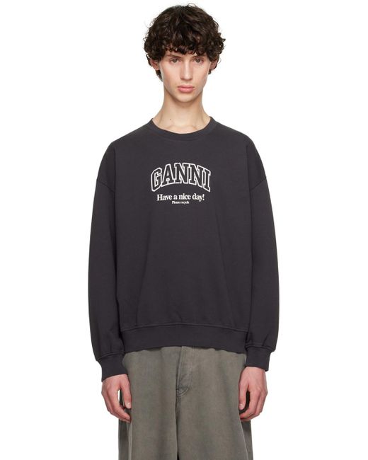 Ganni Black Isoli Sweatshirt for men