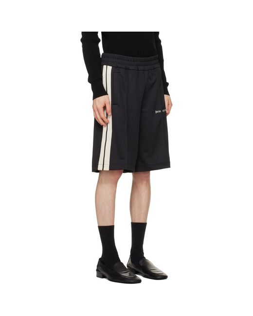 Palm Angels Black Classic Logo Track Shorts for men