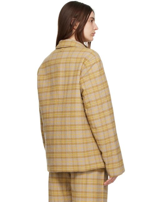 Acne Natural Brown Check Blazer