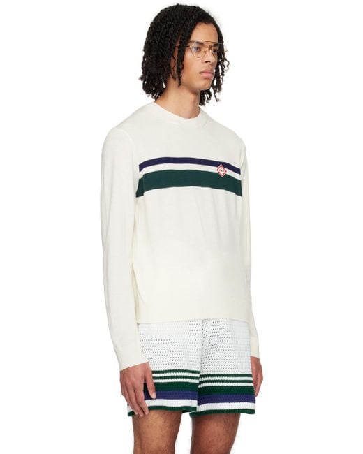 Casablancabrand Black Off- Striped Sweater for men