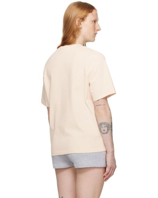 T-shirt blanc cassé à logo calligraphié Maison Kitsuné en coloris Natural