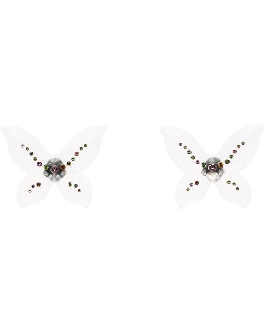 Blumarine Black Transparent Farfalla Earrings