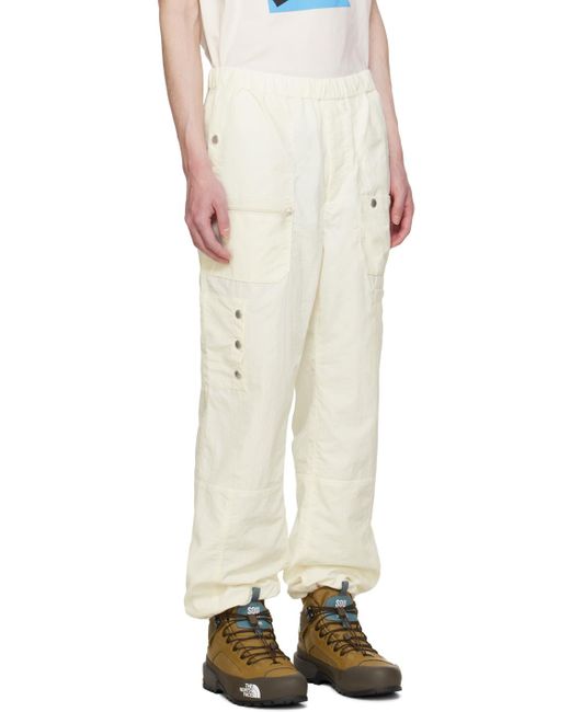 Undercover Off-white Crinkled Cargo Pants for men