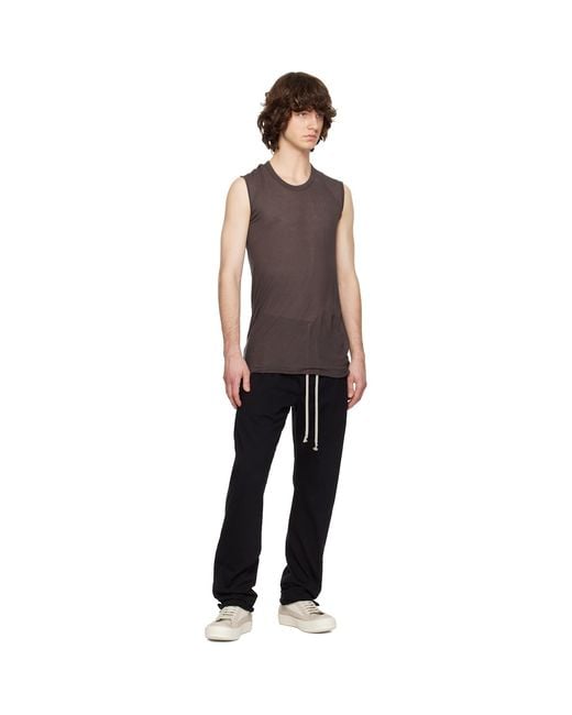 Rick Owens Black Temple Berlin Drawstring Sweatpants for men