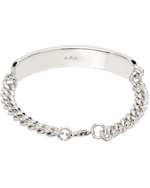 A.P.C. White . Silver Darwin Chain Bracelet