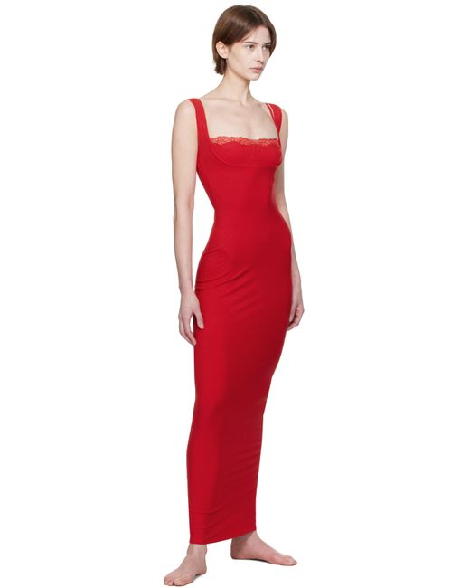 Robe Débardeur Longue Rouge Skims en coloris Red
