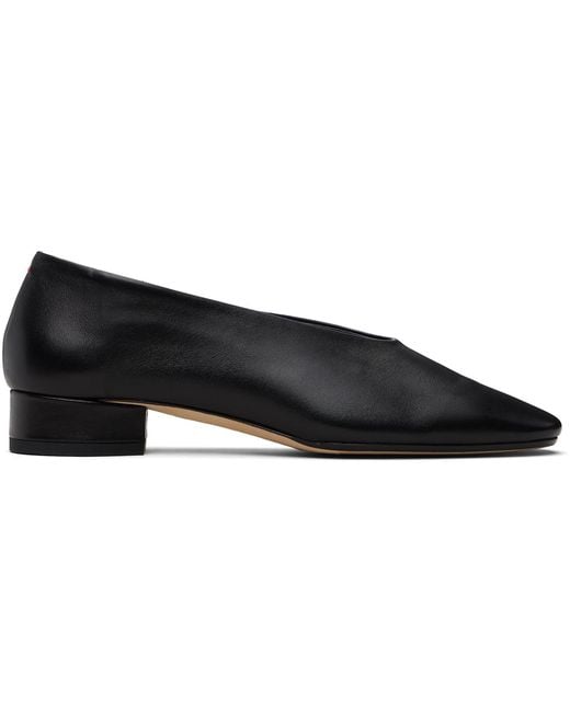 Aeyde Black Delia Low-Heeled Ballet Heels