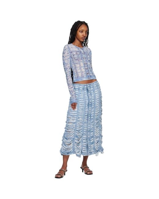 DIESEL Blue De-Ghil-Fsc Denim Midi Skirt