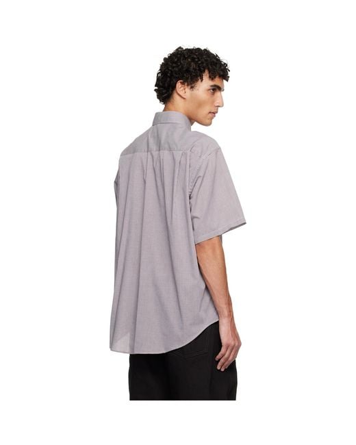Hed Mayner Purple Short Sleeve Shirt for men