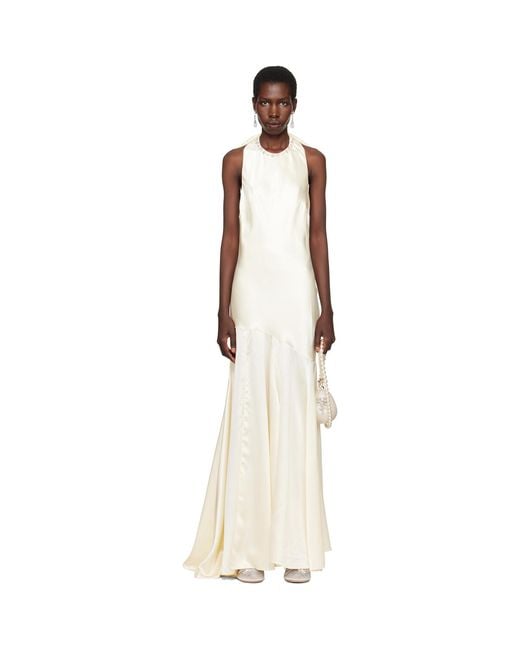 Simone Rocha Black Ssense Exclusive Bridal Capsule Silk Satin Bow Maxi Dress