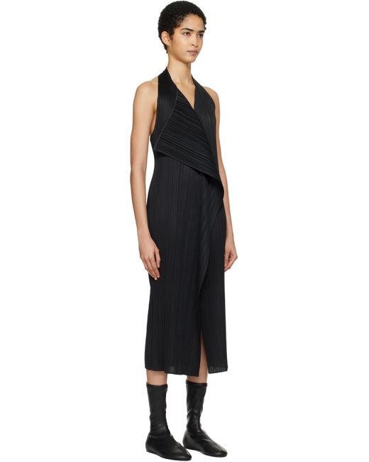 Pleats Please Issey Miyake Black Monthly Colors November Maxi Dress
