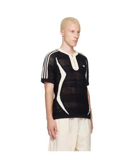 Adidas Originals Black Edison Chen Edition Clot Knit Jersey T-Shirt for men